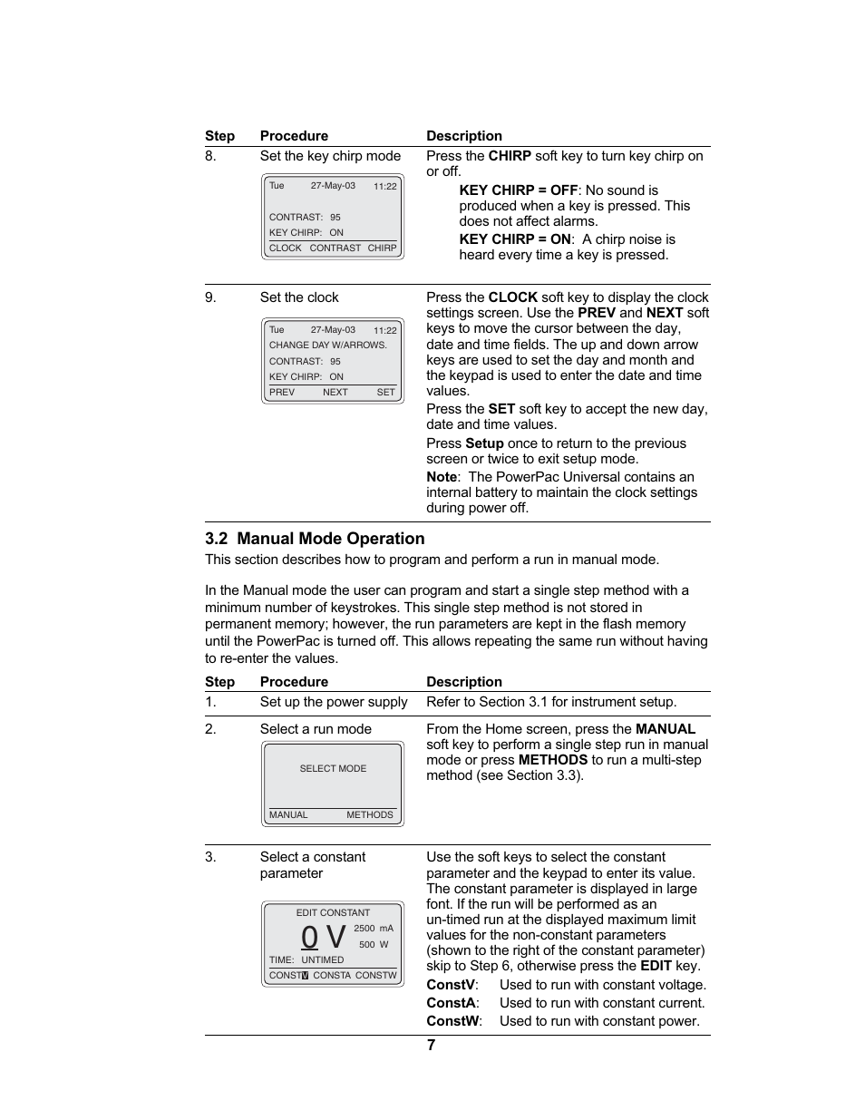 2 manual mode operation | Bio-Rad PowerPac™ Universal Power Supply User Manual | Page 13 / 36