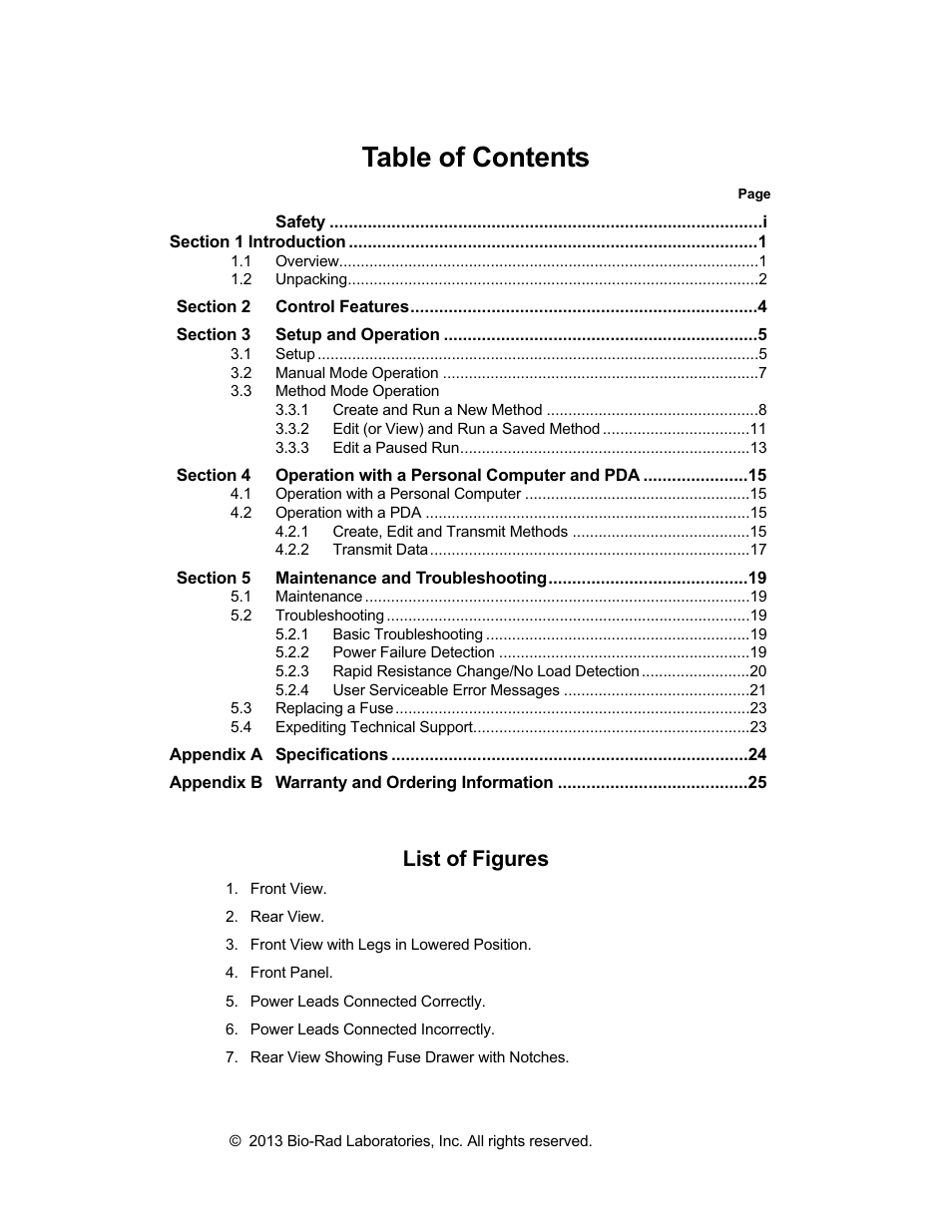 Bio-Rad PowerPac™ Universal Power Supply User Manual | Page 3 / 36