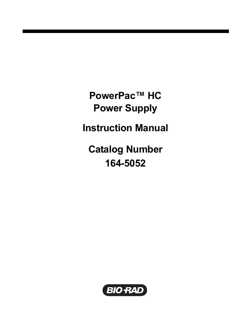 Bio-Rad PowerPac™ HC High-Current Power Supply User Manual | 24 pages