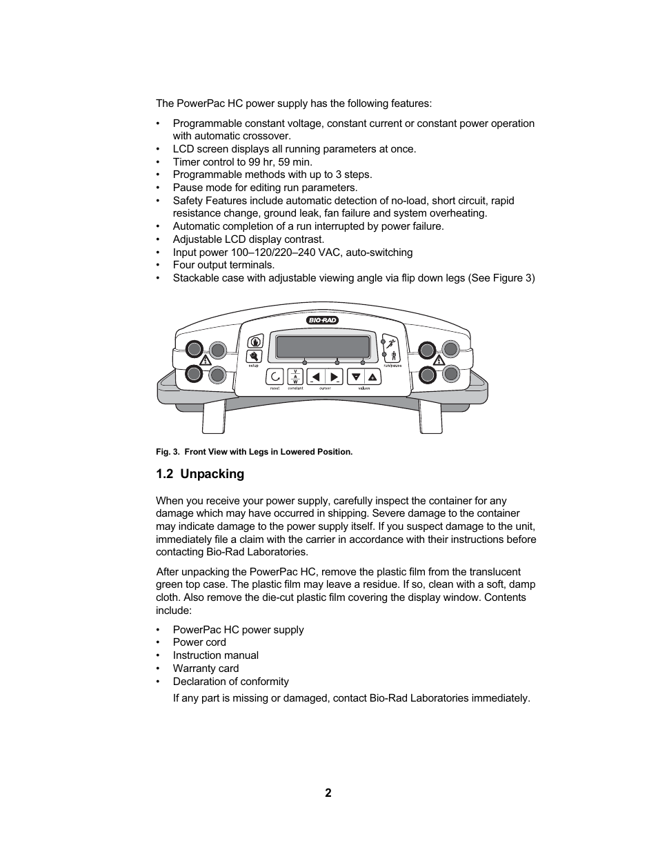 Bio-Rad PowerPac™ HC High-Current Power Supply User Manual | Page 8 / 24