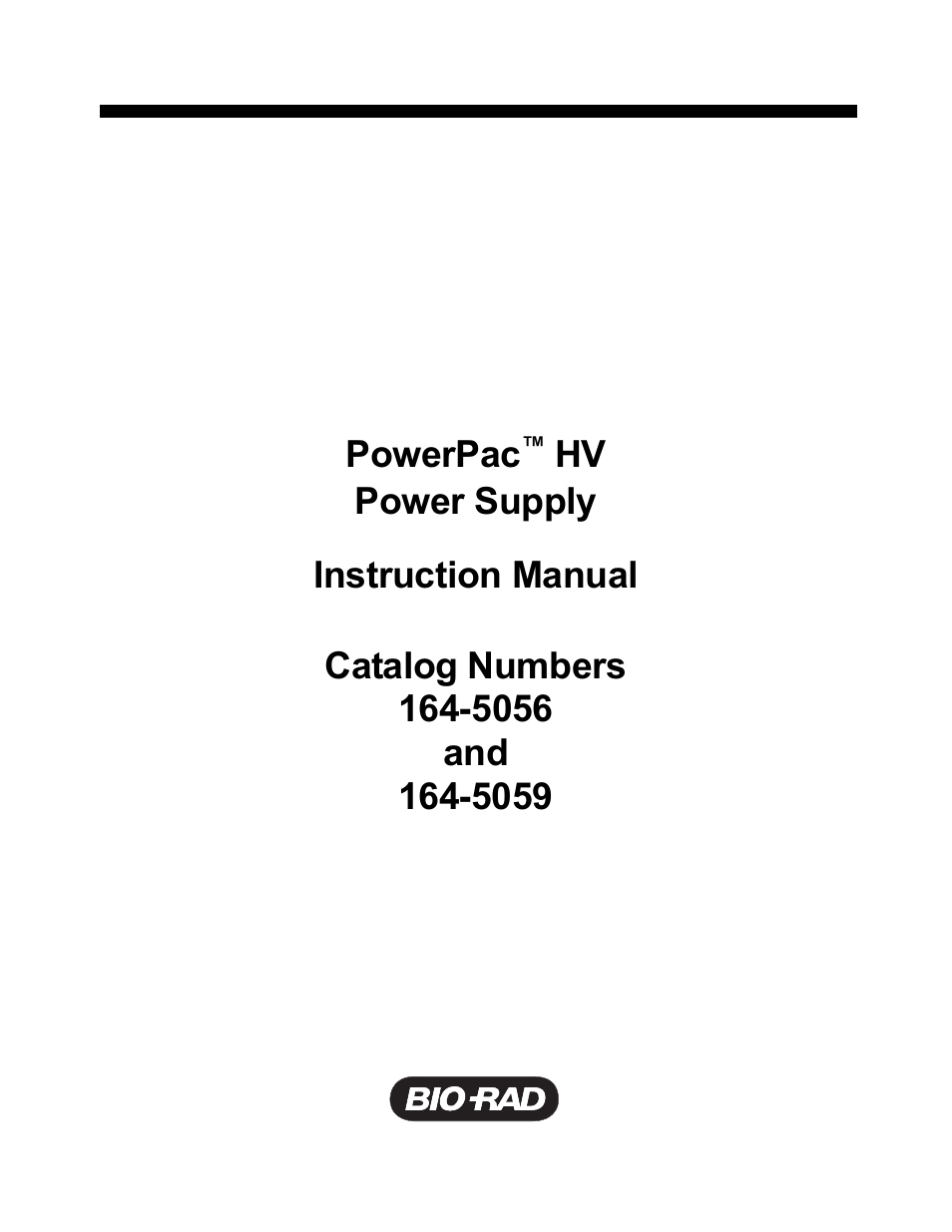 Bio-Rad PowerPac™ HV High-Voltage Power Supply User Manual | 48 pages