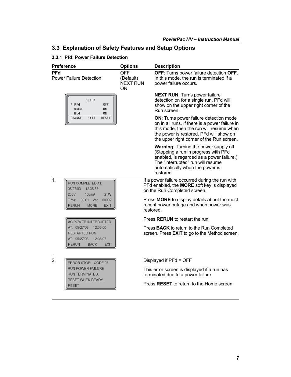 3 explanation of safety features and setup options | Bio-Rad PowerPac™ HV High-Voltage Power Supply User Manual | Page 15 / 48