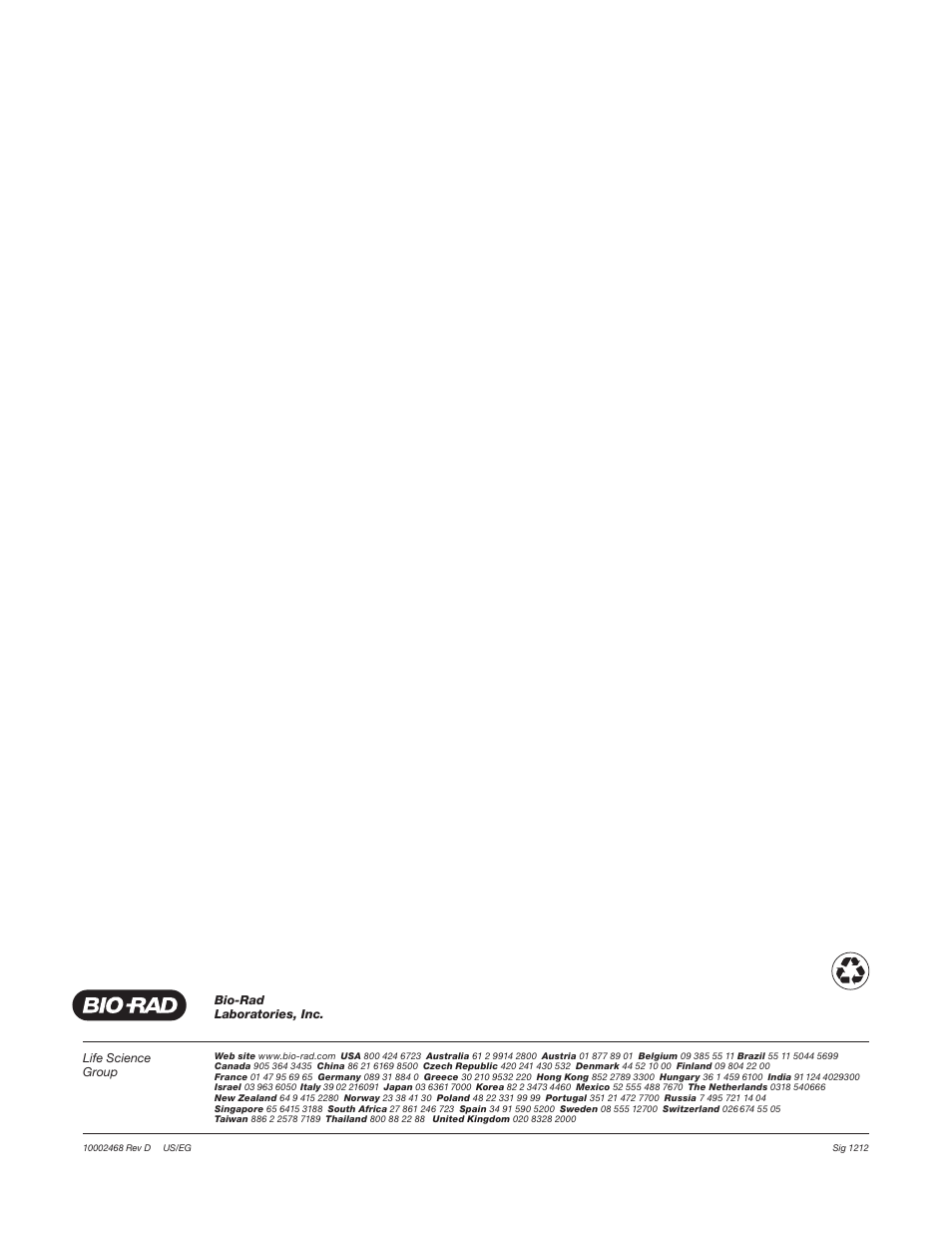 Bio-Rad PowerPac™ HV High-Voltage Power Supply User Manual | Page 48 / 48