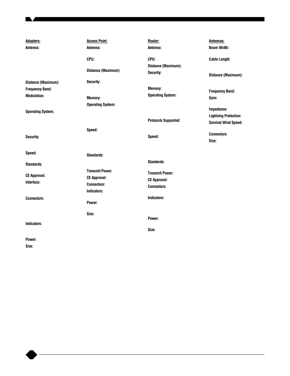 Specifications | Black Box 802.11G User Manual | Page 5 / 6