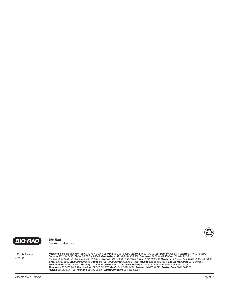 Bio-Rad PowerPac™ Basic Power Supply User Manual | Page 20 / 20