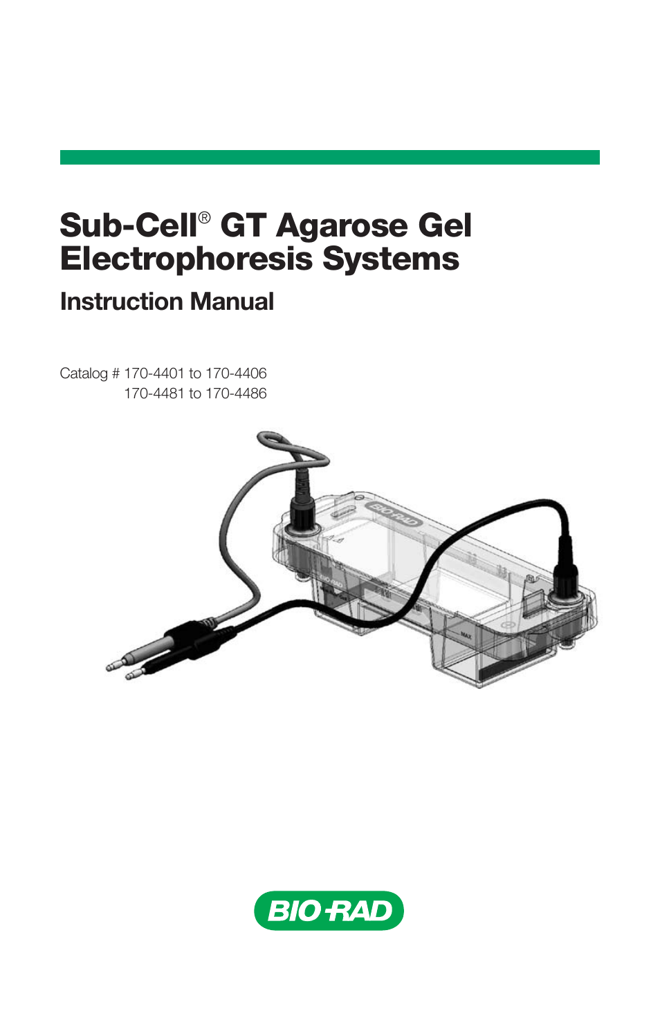 Bio-Rad ReadySub-Cell GT Cells User Manual | 26 pages