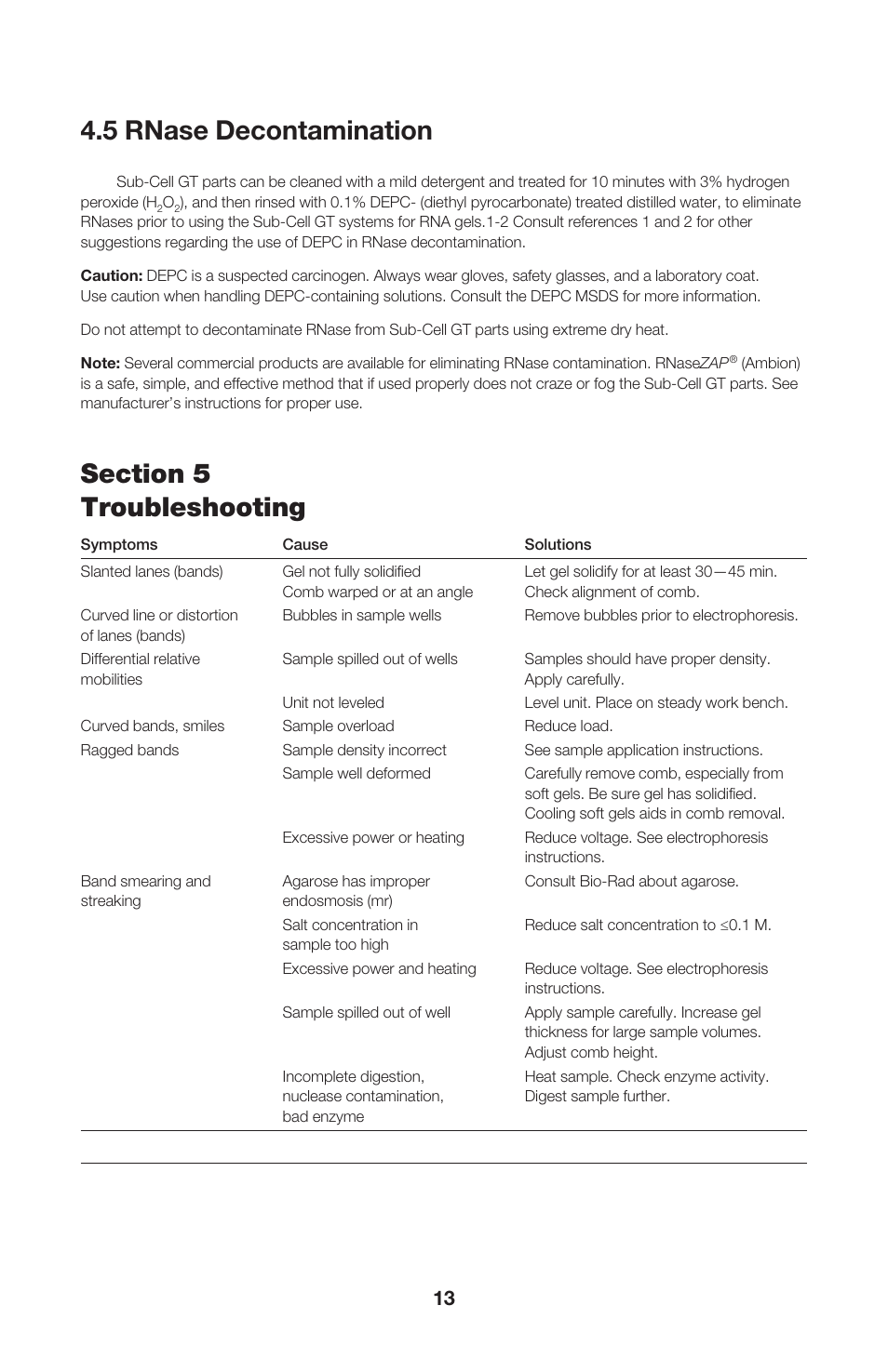 5 rnase decontamination | Bio-Rad ReadySub-Cell GT Cells User Manual | Page 17 / 26