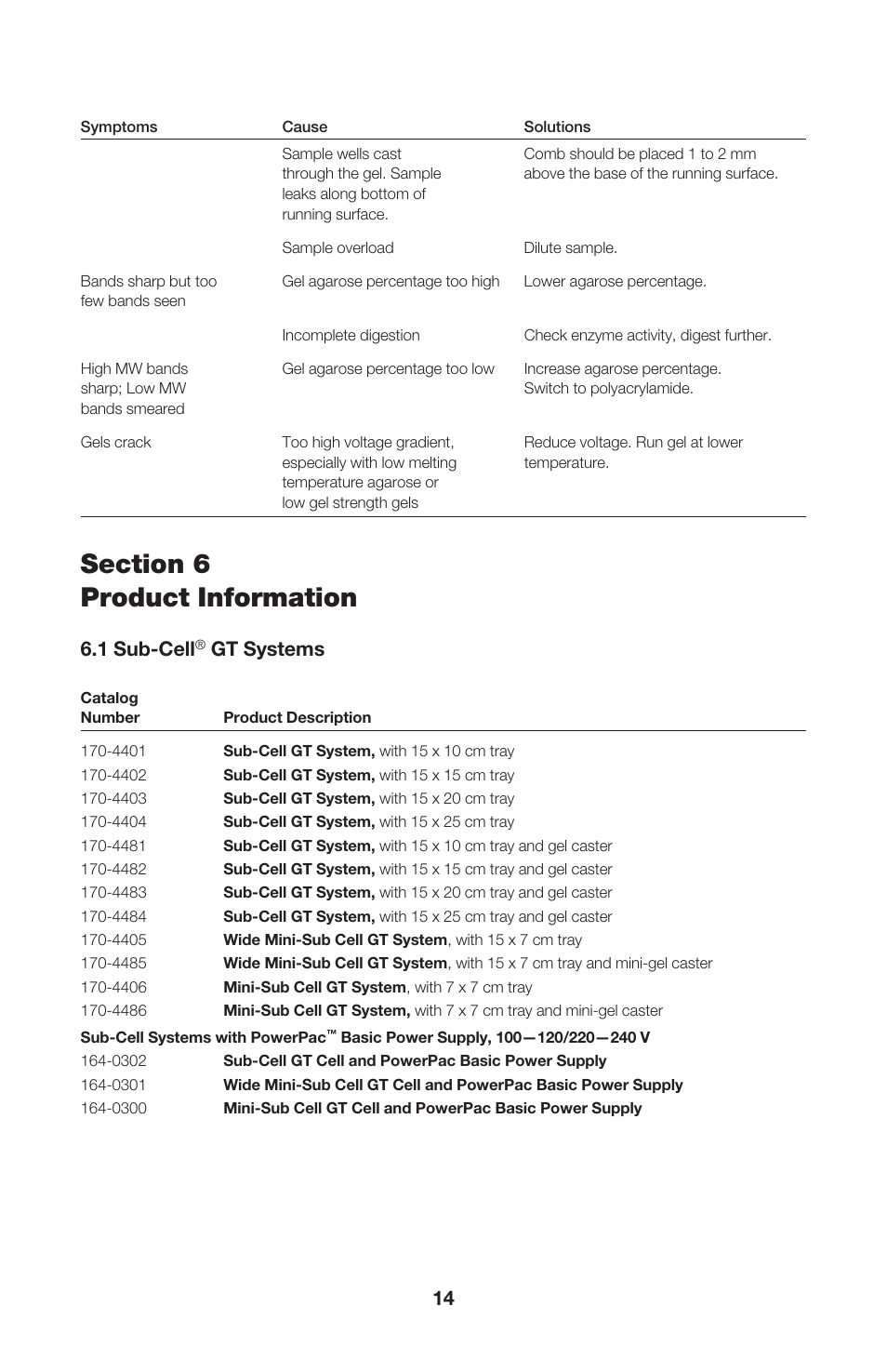 1 sub-cell, Gt systems | Bio-Rad ReadySub-Cell GT Cells User Manual | Page 18 / 26