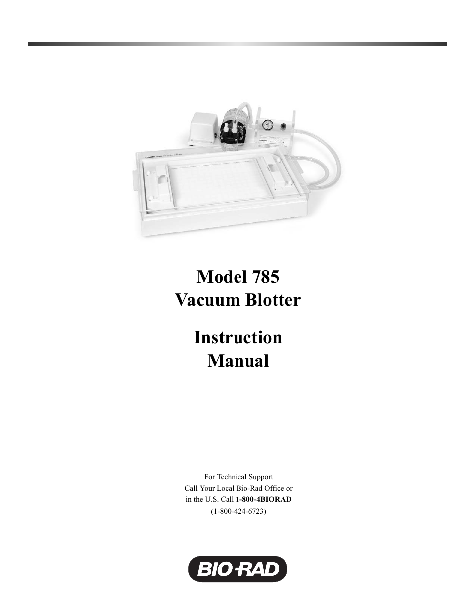 Bio-Rad Model 785 Vacuum Blotter User Manual | 22 pages