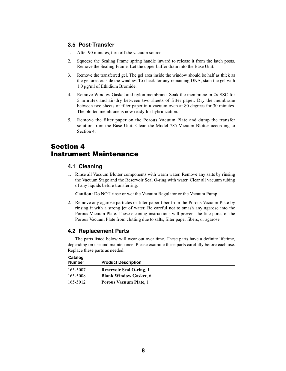 Bio-Rad Model 785 Vacuum Blotter User Manual | Page 12 / 22