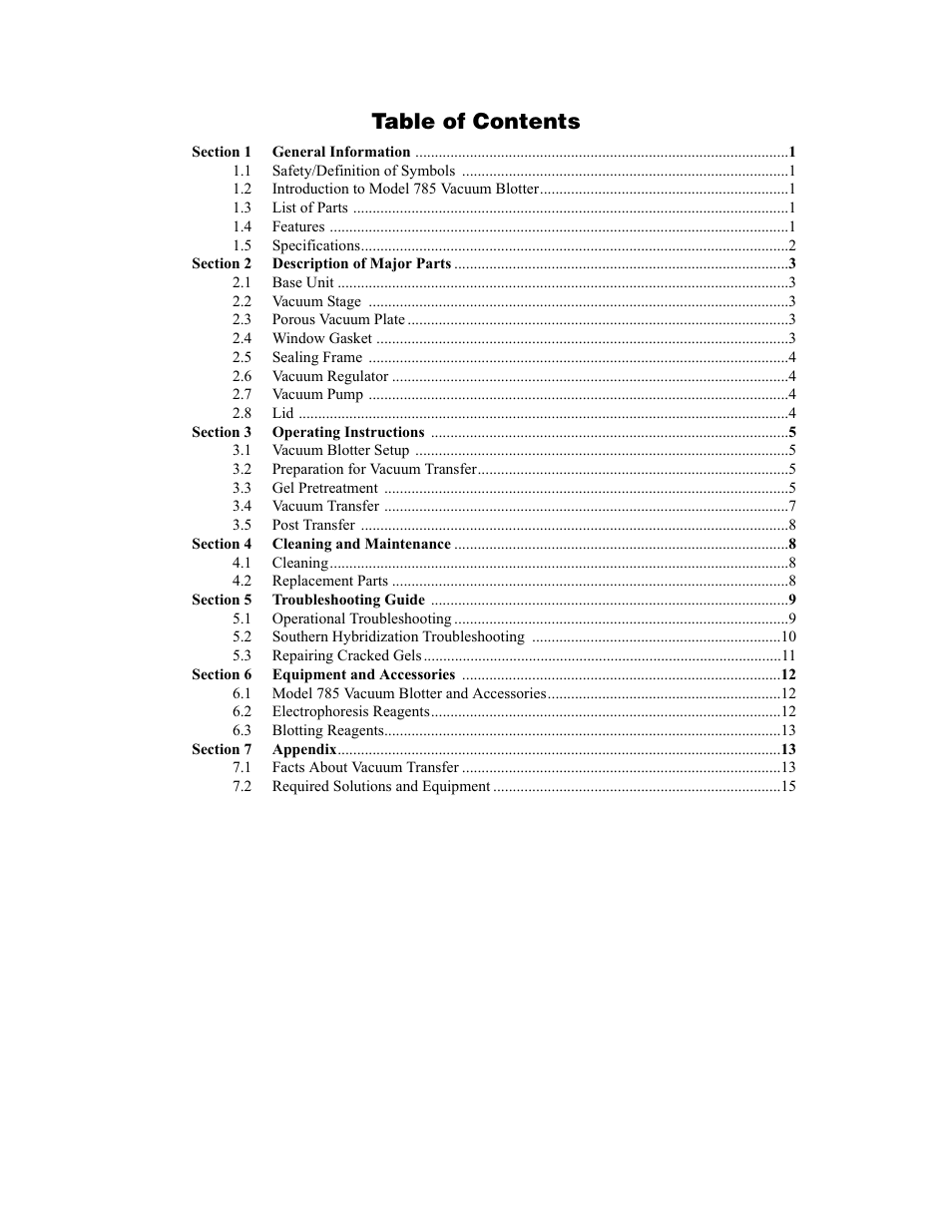 Bio-Rad Model 785 Vacuum Blotter User Manual | Page 3 / 22