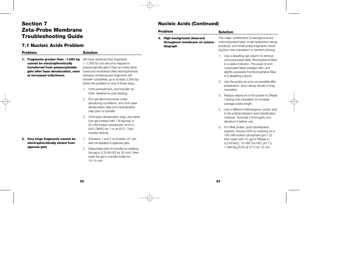 1 nucleic acids problem, Nucleic acids (continued) | Bio-Rad Zeta-Probe Membranes User Manual | Page 14 / 17