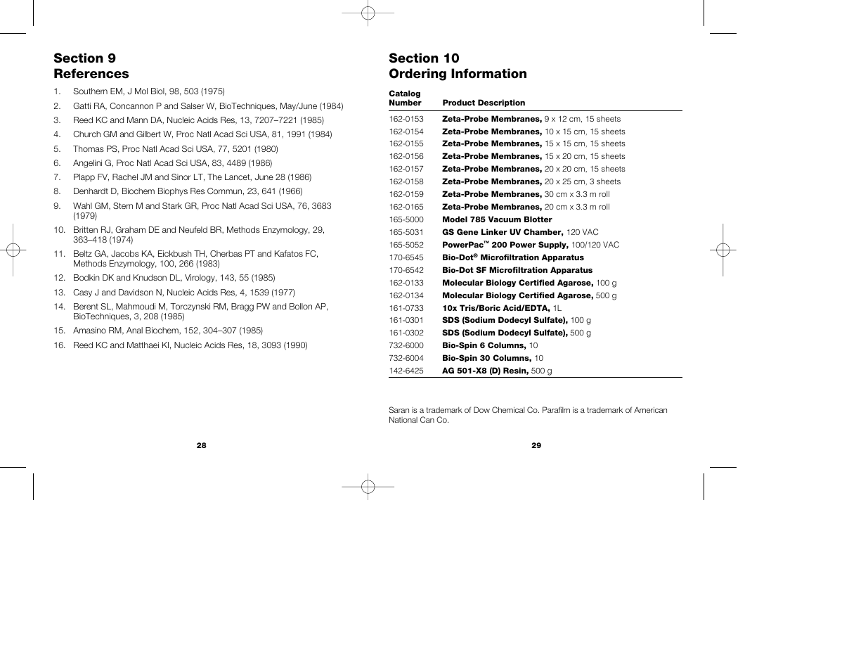 Bio-Rad Zeta-Probe Membranes User Manual | Page 17 / 17