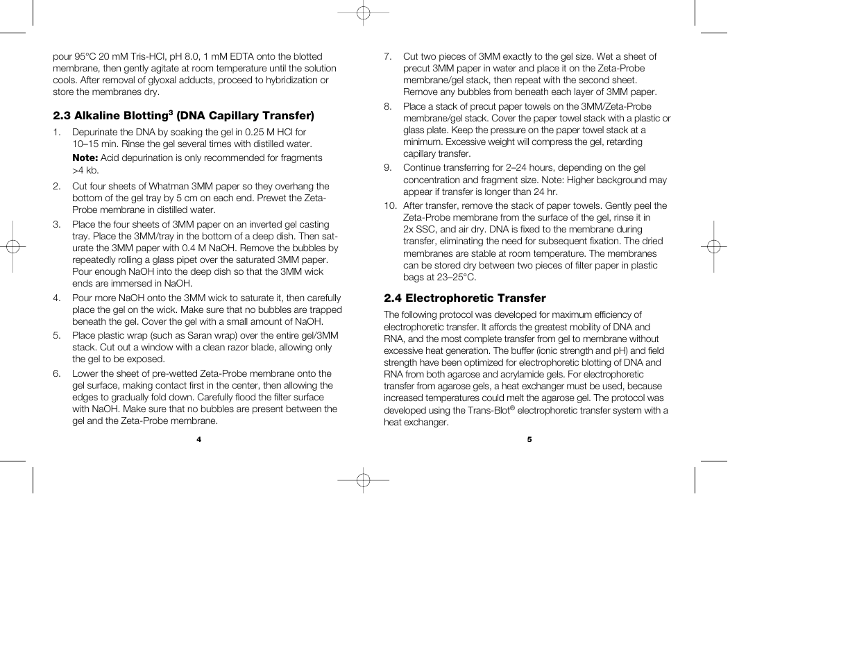 Bio-Rad Zeta-Probe Membranes User Manual | Page 5 / 17