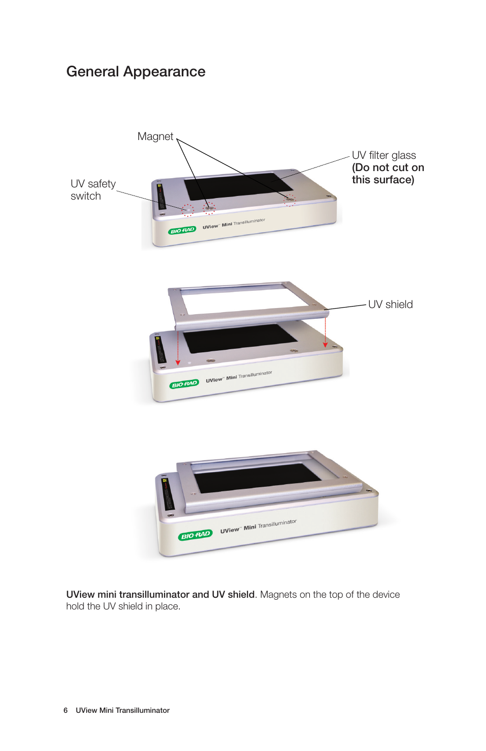 General appearance | Bio-Rad UView™ 6x Loading Dye plus Mini Transilluminator User Manual | Page 7 / 12