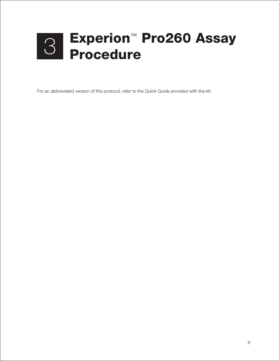 Experion pro260 assay procedure, Experion, Pro260 assay procedure | Bio-Rad Experion Protein Analysis Kits User Manual | Page 13 / 68