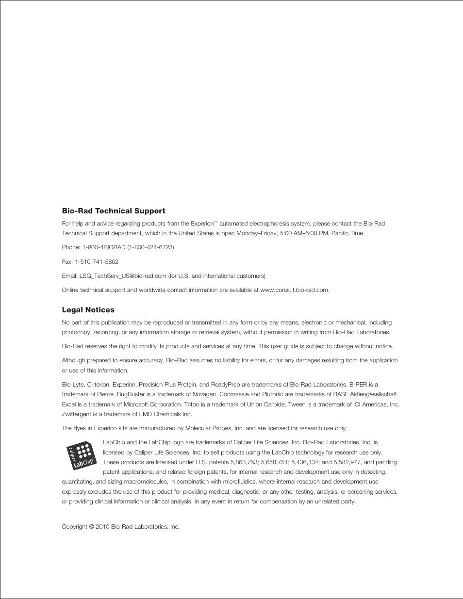 Bio-Rad Experion Protein Analysis Kits User Manual | Page 2 / 68