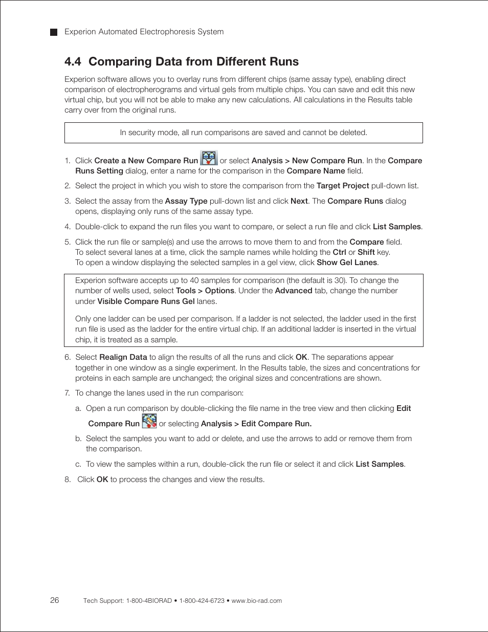 4 comparing data from different runs | Bio-Rad Experion Protein Analysis Kits User Manual | Page 30 / 68