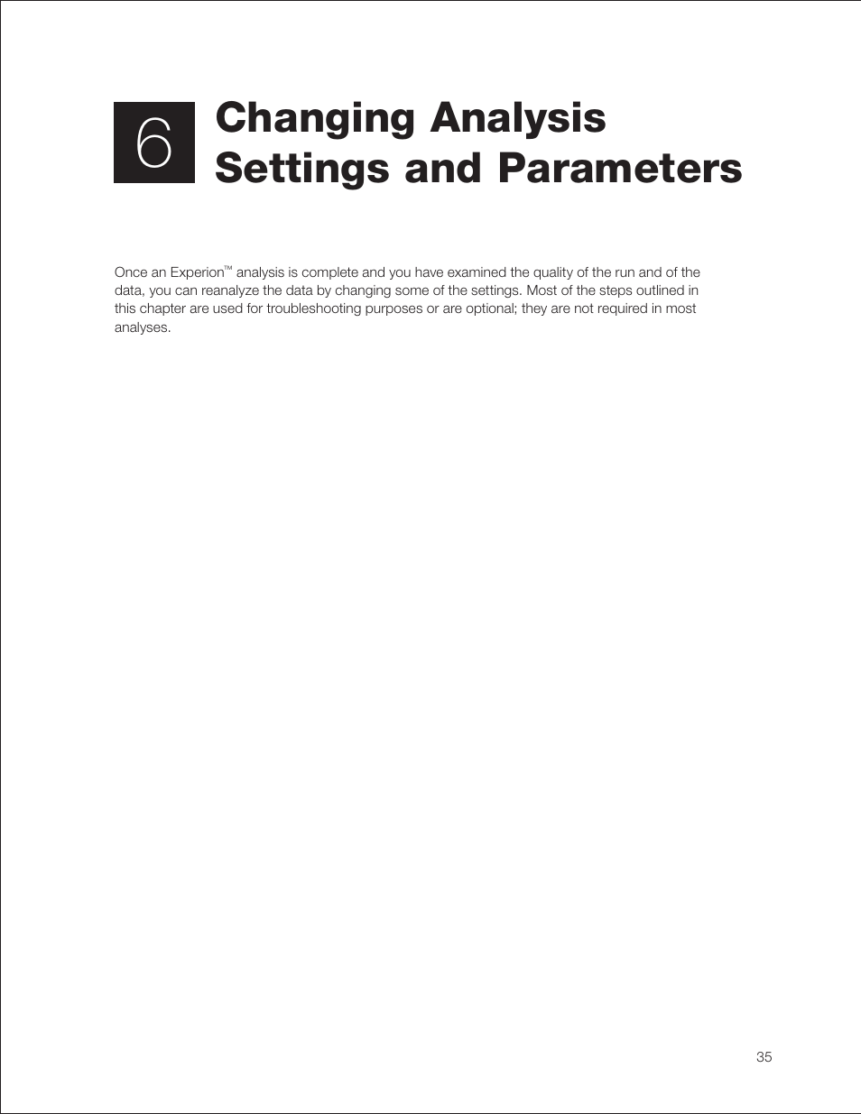 Changing analysis settings and parameters, Nd 6 | Bio-Rad Experion Protein Analysis Kits User Manual | Page 39 / 68