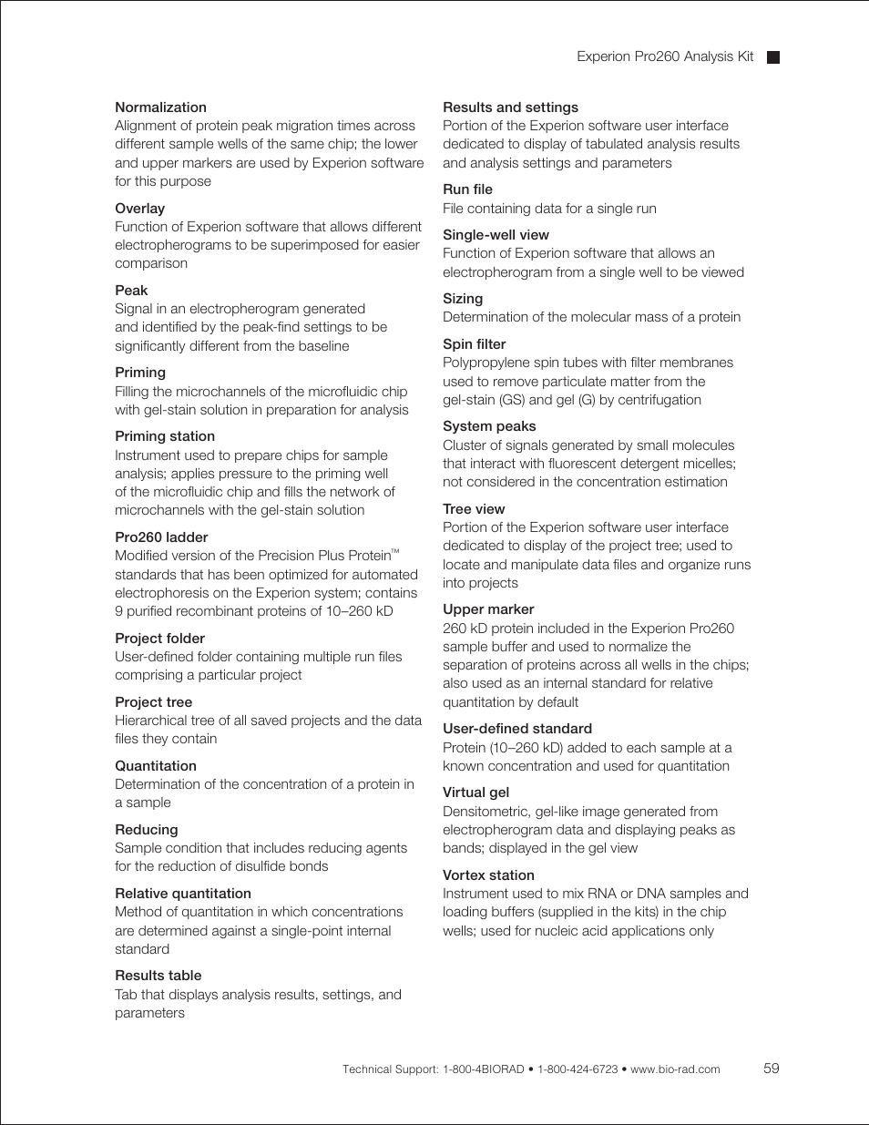 Bio-Rad Experion Protein Analysis Kits User Manual | Page 63 / 68