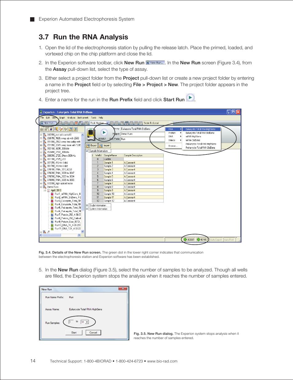 7 run the rna analysis | Bio-Rad Experion RNA Analysis Kits User Manual | Page 18 / 64