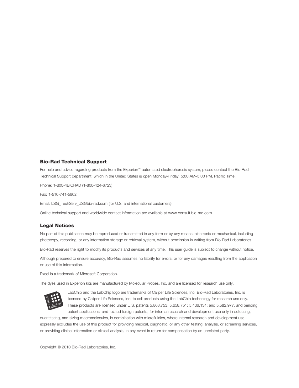 Bio-Rad Experion RNA Analysis Kits User Manual | Page 2 / 64