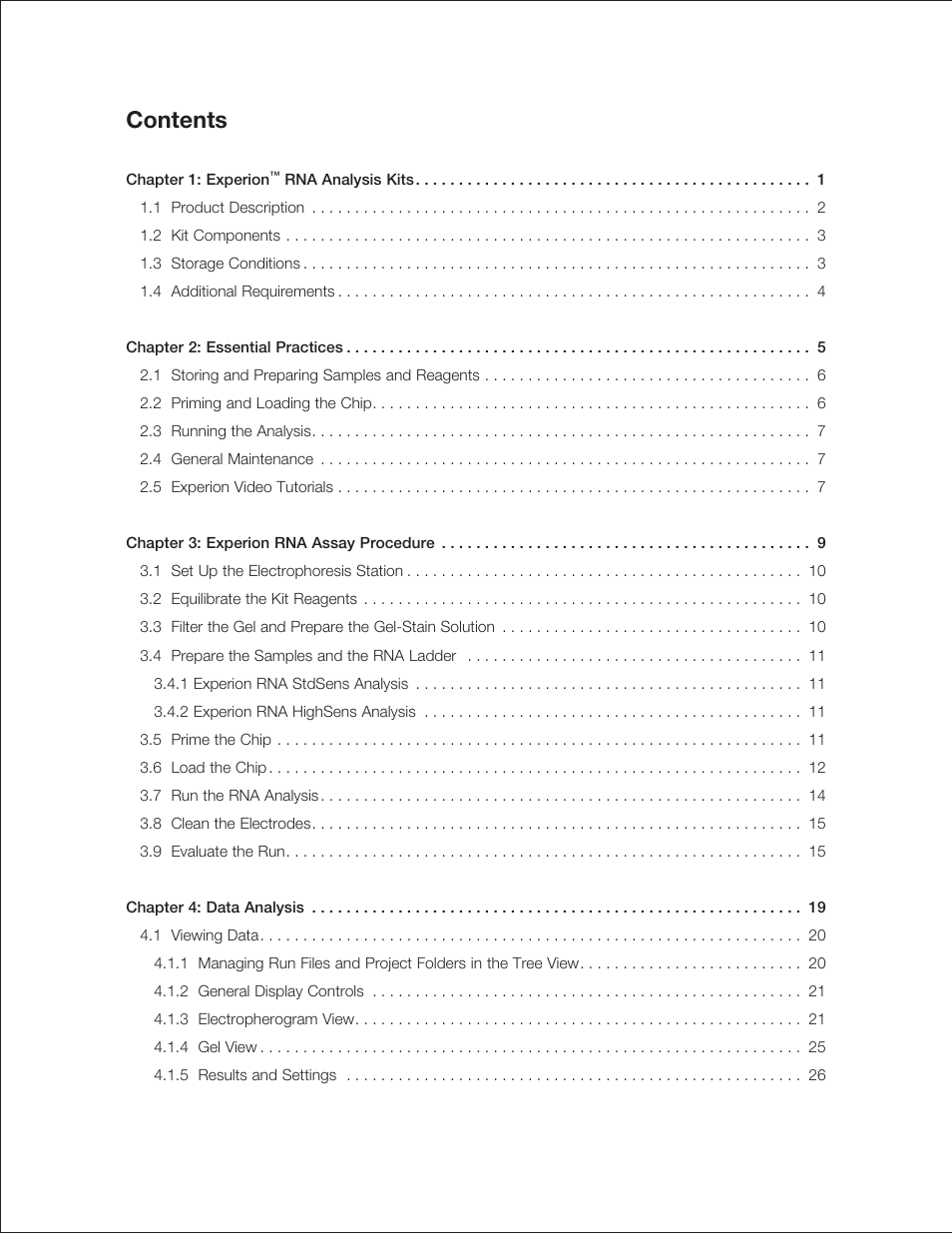Bio-Rad Experion RNA Analysis Kits User Manual | Page 3 / 64
