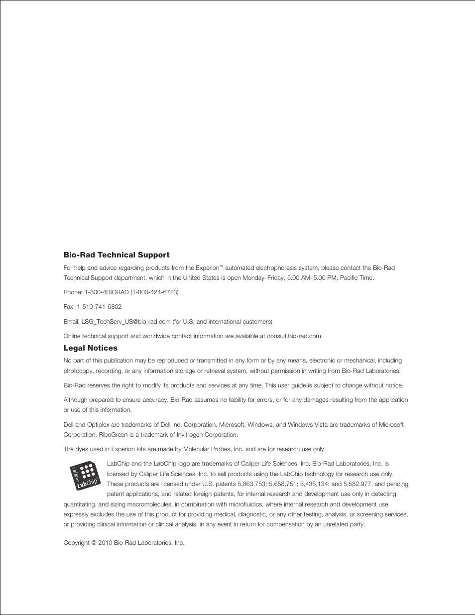 Bio-Rad Experion DNA Analysis Kits User Manual | Page 2 / 44