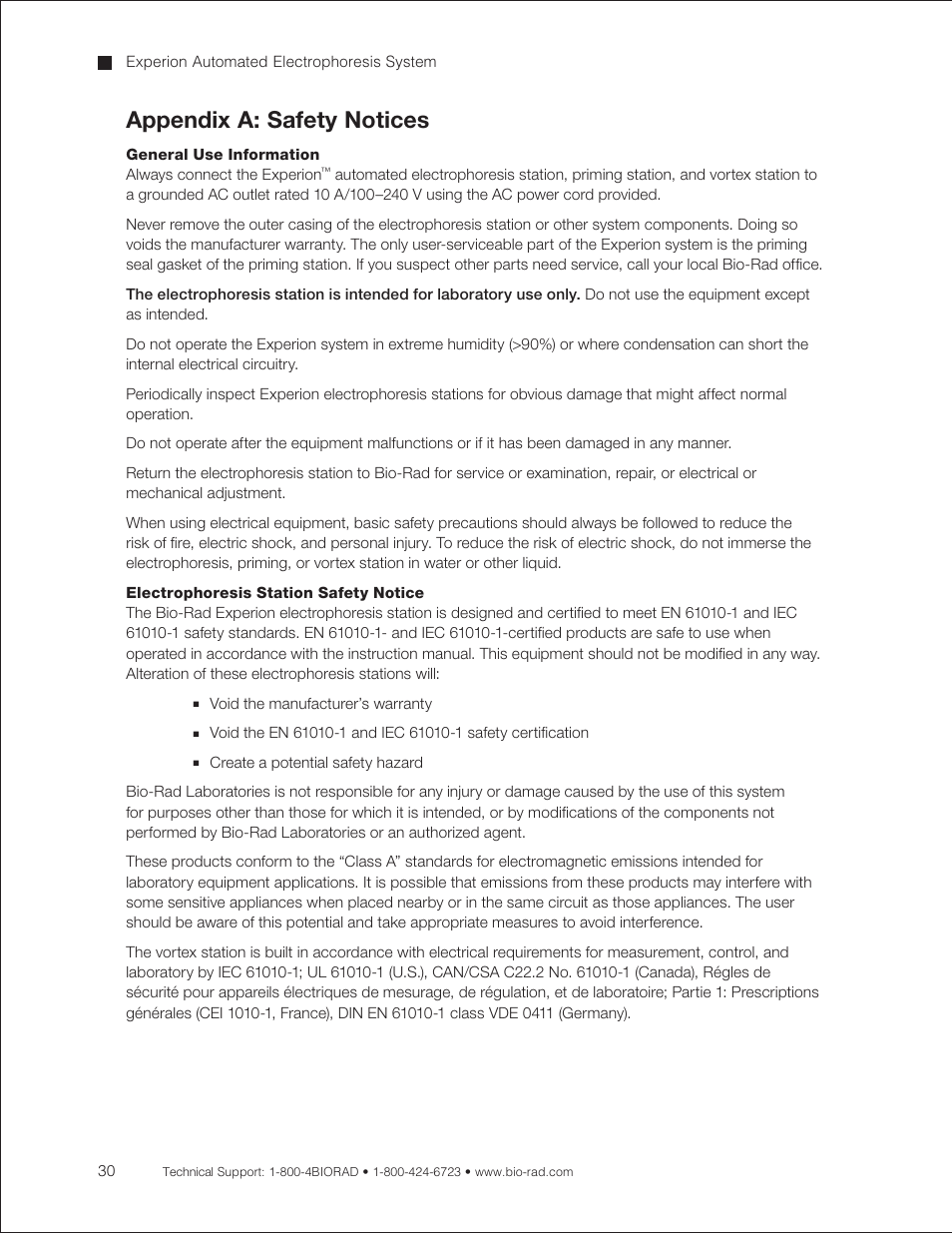 Appendix a: safety notices | Bio-Rad Experion DNA Analysis Kits User Manual | Page 34 / 44