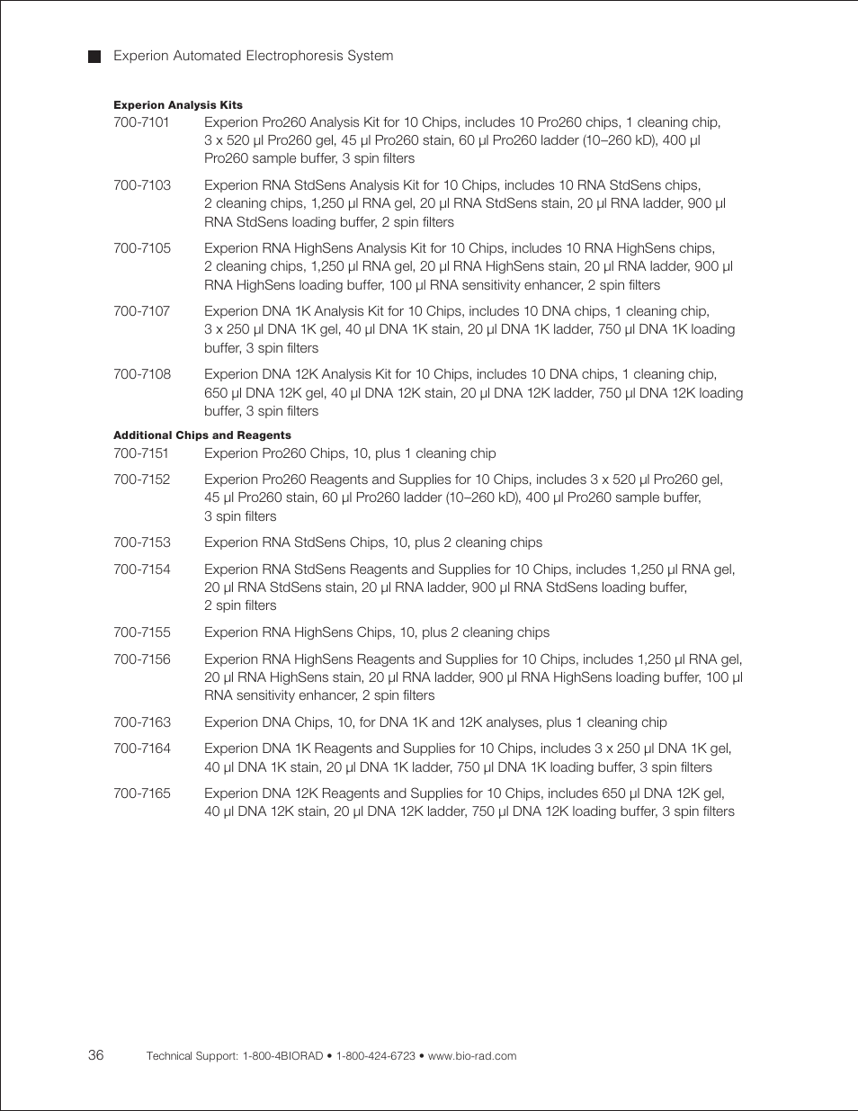 Bio-Rad Experion DNA Analysis Kits User Manual | Page 40 / 44