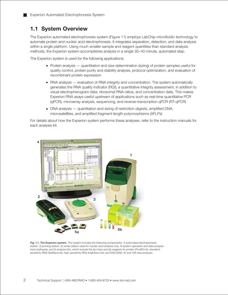1 system overview | Bio-Rad Experion DNA Analysis Kits User Manual | Page 6 / 44