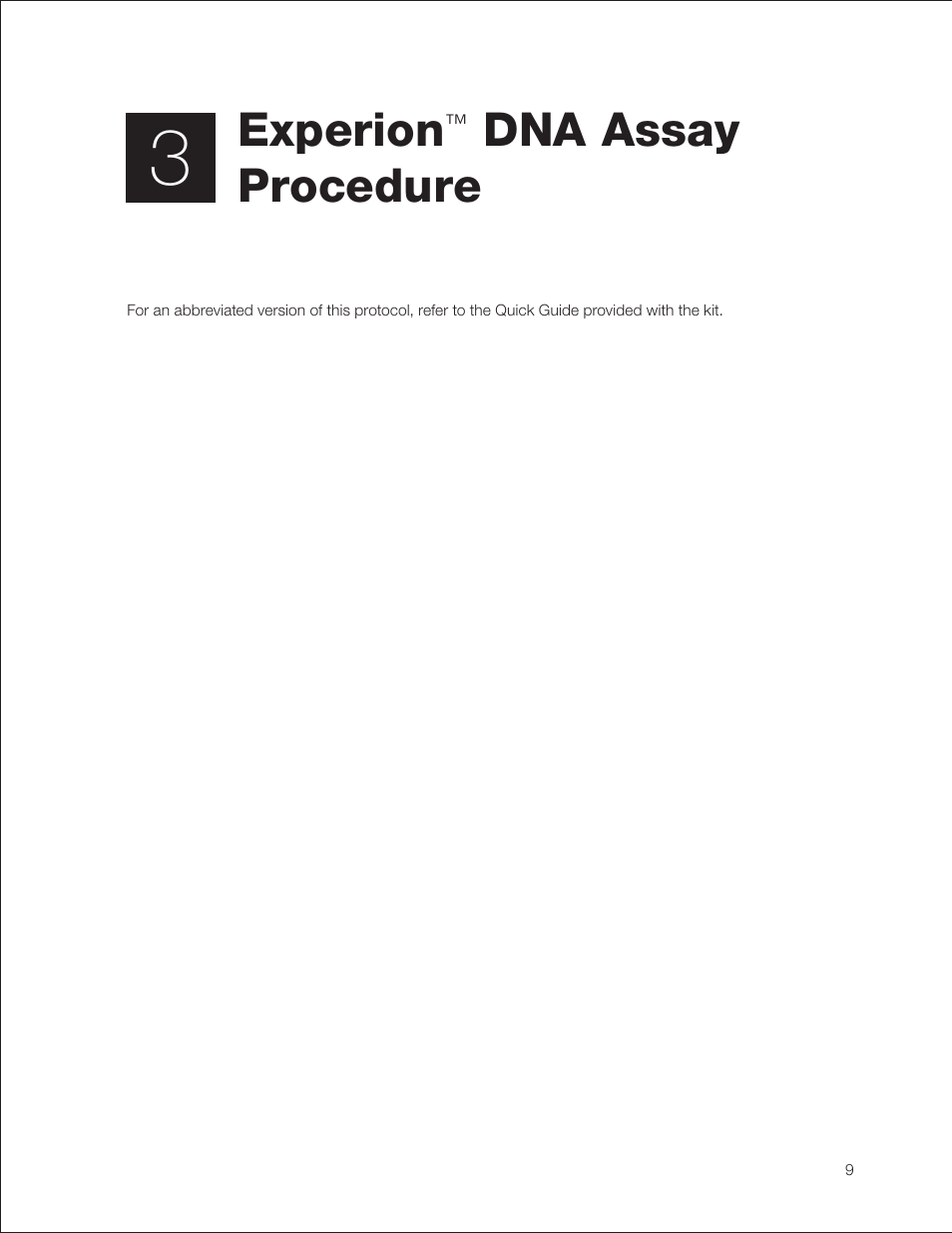 Experion™ dna assay procedure, Experion dna assay procedure, Experion | Dna assay procedure | Bio-Rad Experion DNA Analysis Kits User Manual | Page 13 / 60