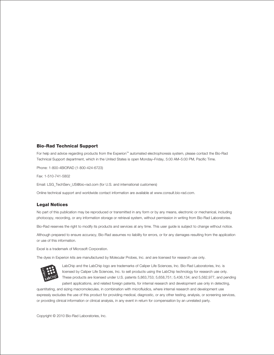 Bio-Rad Experion DNA Analysis Kits User Manual | Page 2 / 60