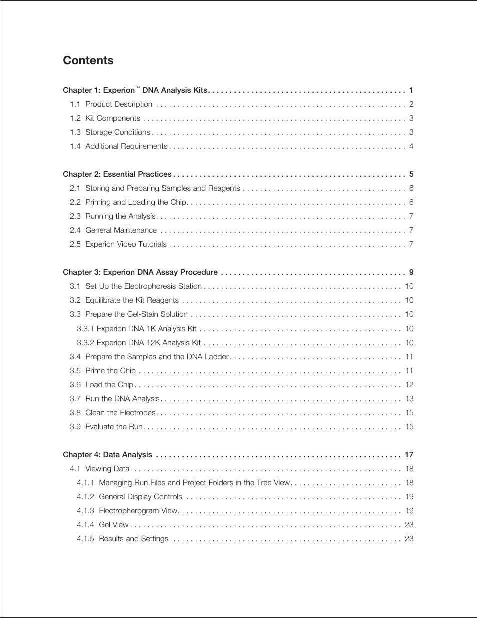 Bio-Rad Experion DNA Analysis Kits User Manual | Page 3 / 60