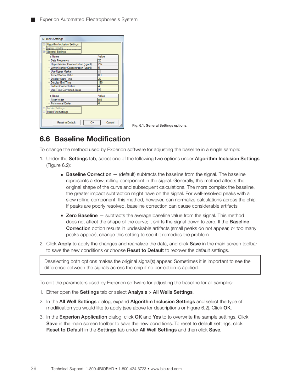 6 baseline modification | Bio-Rad Experion DNA Analysis Kits User Manual | Page 40 / 60