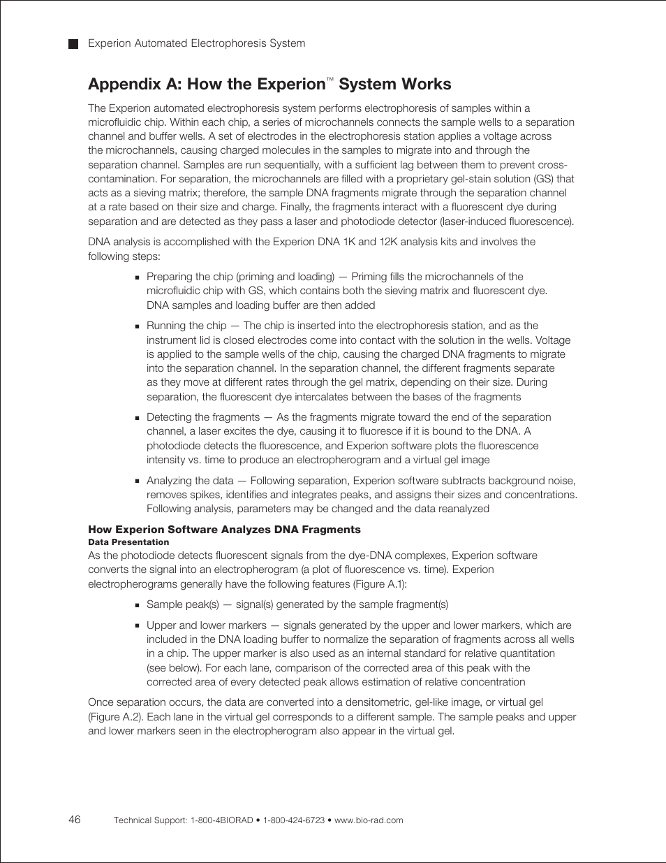 Appendix a: how the experion system works, Appendix a: how the experion, System works | Bio-Rad Experion DNA Analysis Kits User Manual | Page 50 / 60