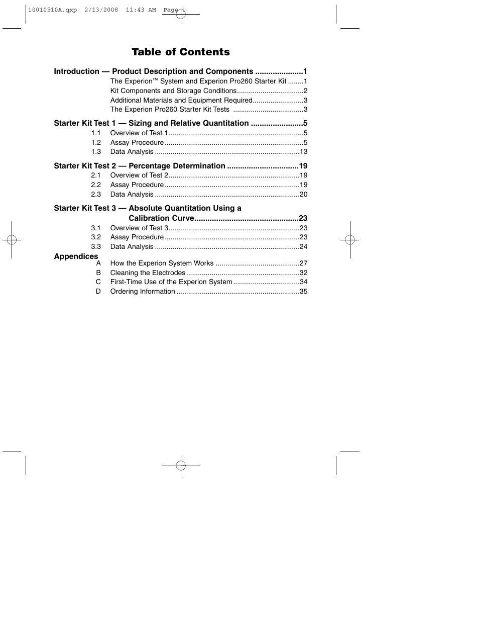 Bio-Rad Experion Protein Analysis Kits User Manual | Page 3 / 40