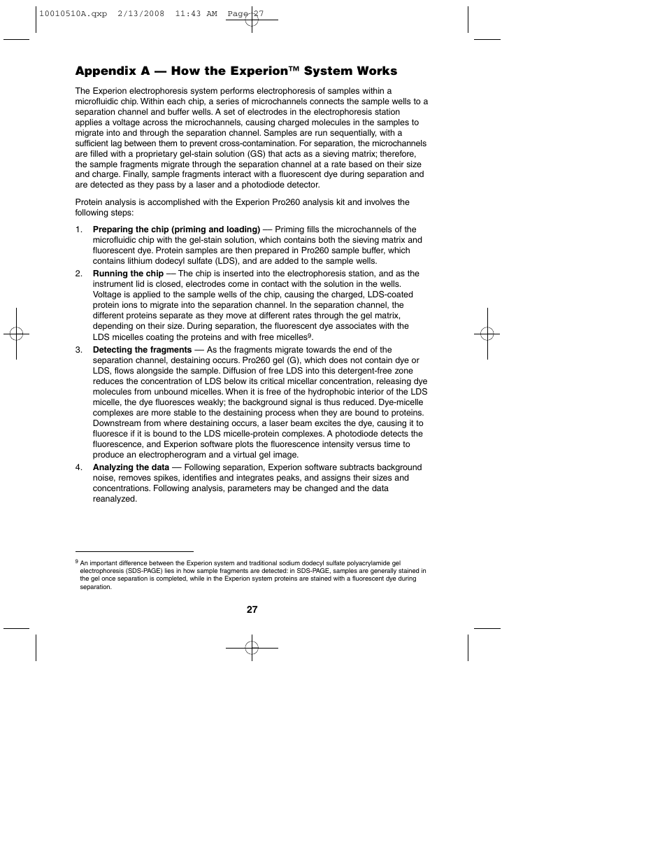 Appendix a — how the experion™ system works | Bio-Rad Experion Protein Analysis Kits User Manual | Page 31 / 40