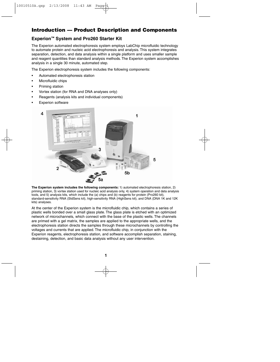 Introduction — product description and components | Bio-Rad Experion Protein Analysis Kits User Manual | Page 5 / 40