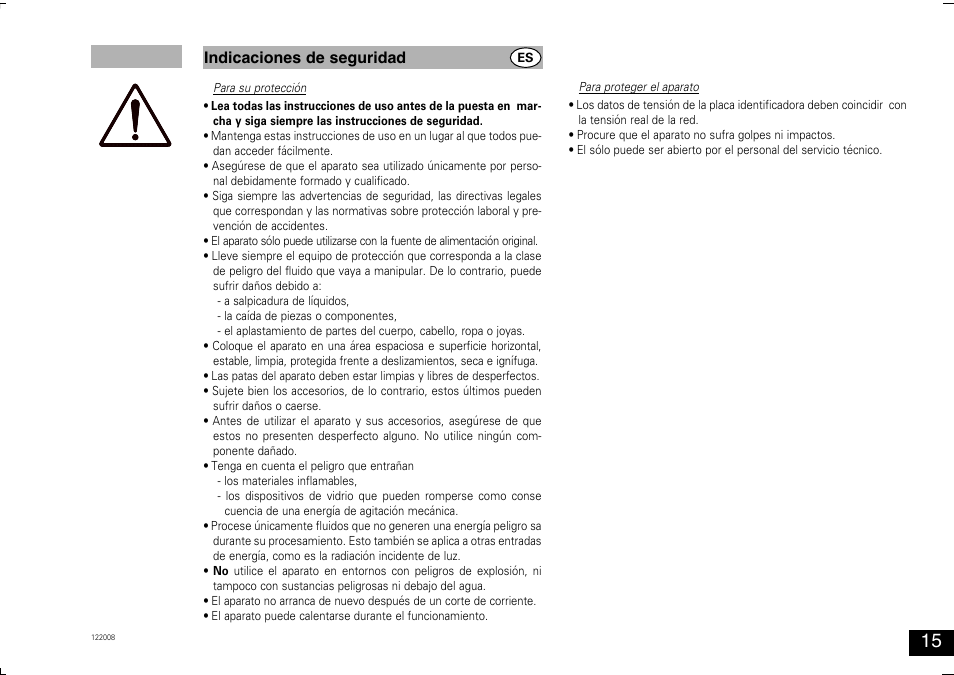 Indicaciones de seguridad | Bio-Rad Experion™ Vortex Station II User Manual | Page 15 / 32