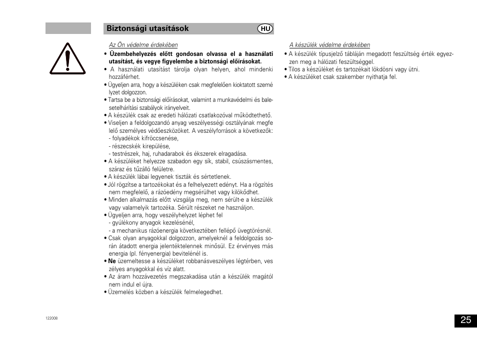 Biztonsági utasítások | Bio-Rad Experion™ Vortex Station II User Manual | Page 25 / 32