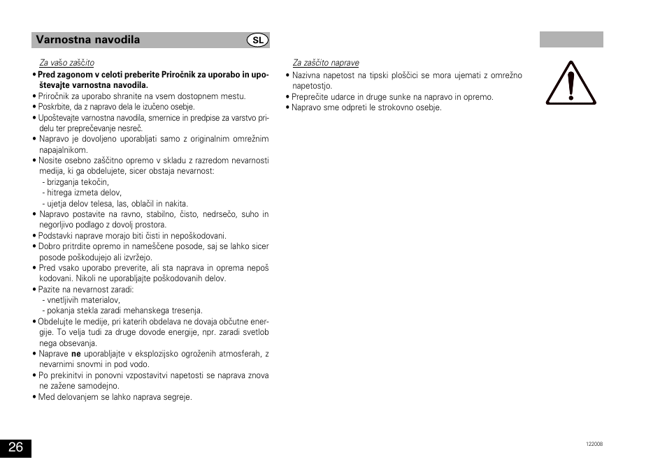 Varnostna navodila | Bio-Rad Experion™ Vortex Station II User Manual | Page 26 / 32