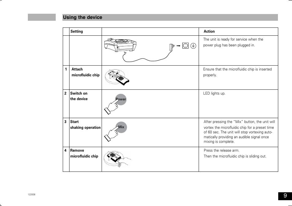 Using the device | Bio-Rad Experion™ Vortex Station II User Manual | Page 9 / 32