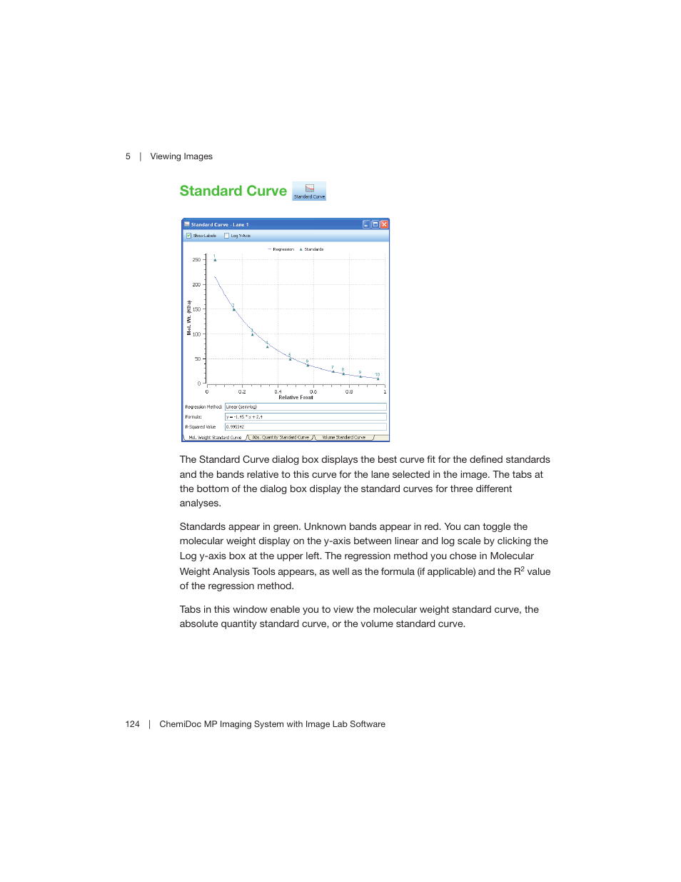 Standard curve | Bio-Rad Image Lab™ Software User Manual | Page 124 / 260