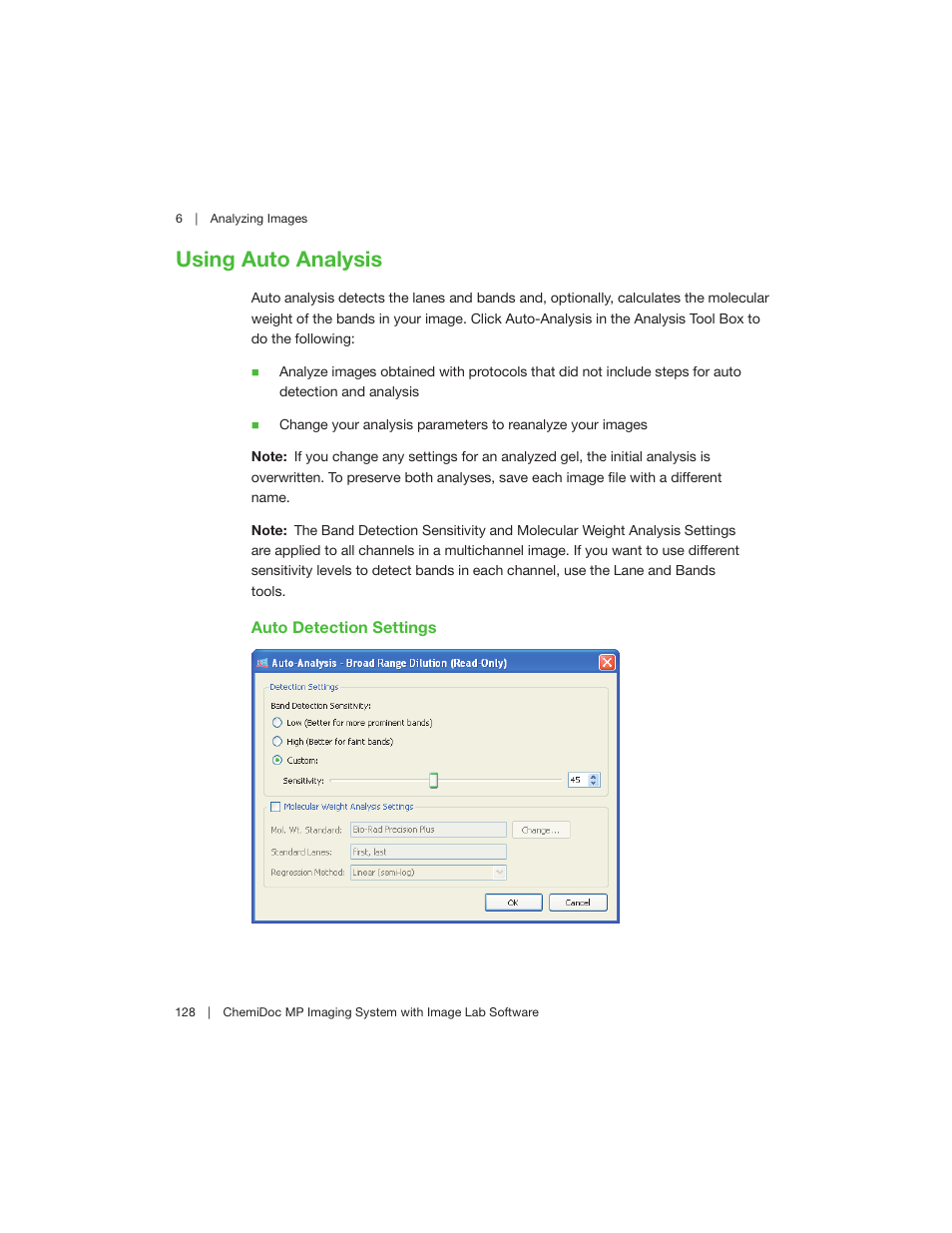 Using auto analysis | Bio-Rad Image Lab™ Software User Manual | Page 128 / 260