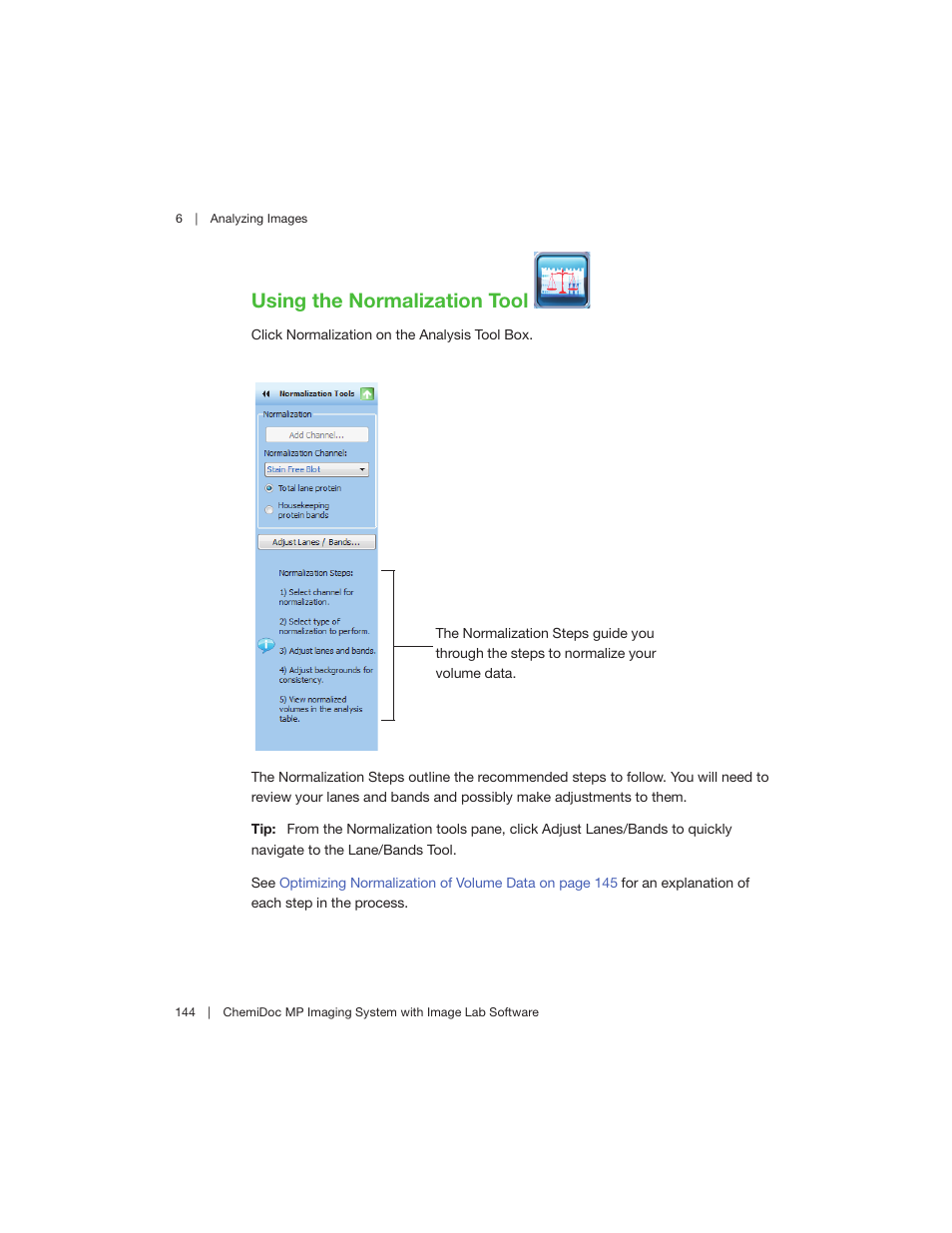 Using the normalization tool | Bio-Rad Image Lab™ Software User Manual | Page 144 / 260
