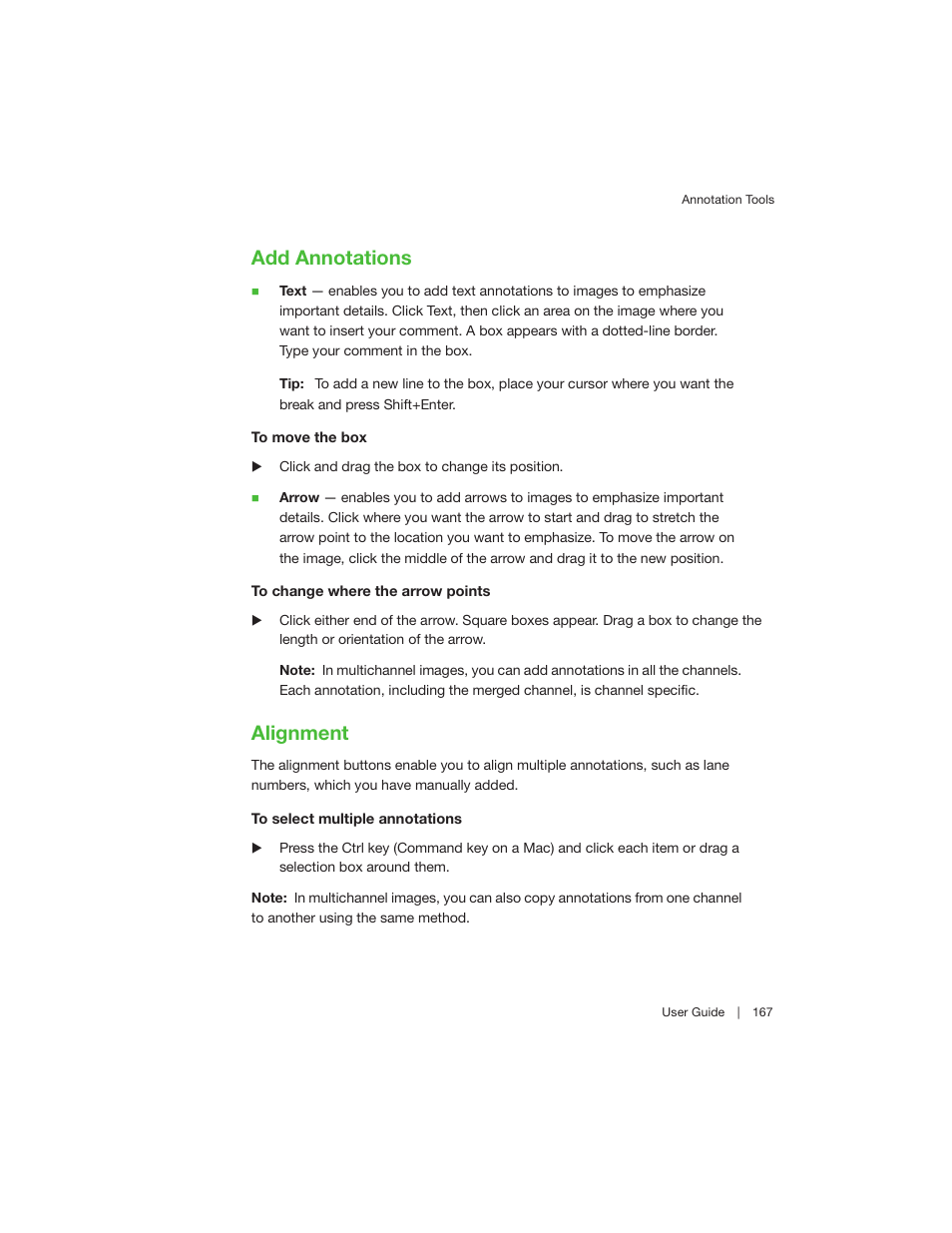 Add annotations, Alignment, Add annotations alignment | Bio-Rad Image Lab™ Software User Manual | Page 167 / 260