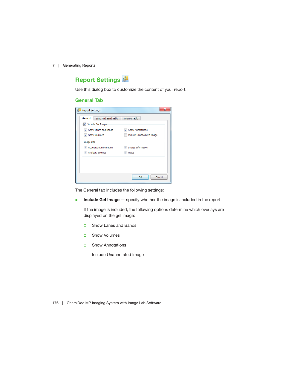 Report settings | Bio-Rad Image Lab™ Software User Manual | Page 176 / 260