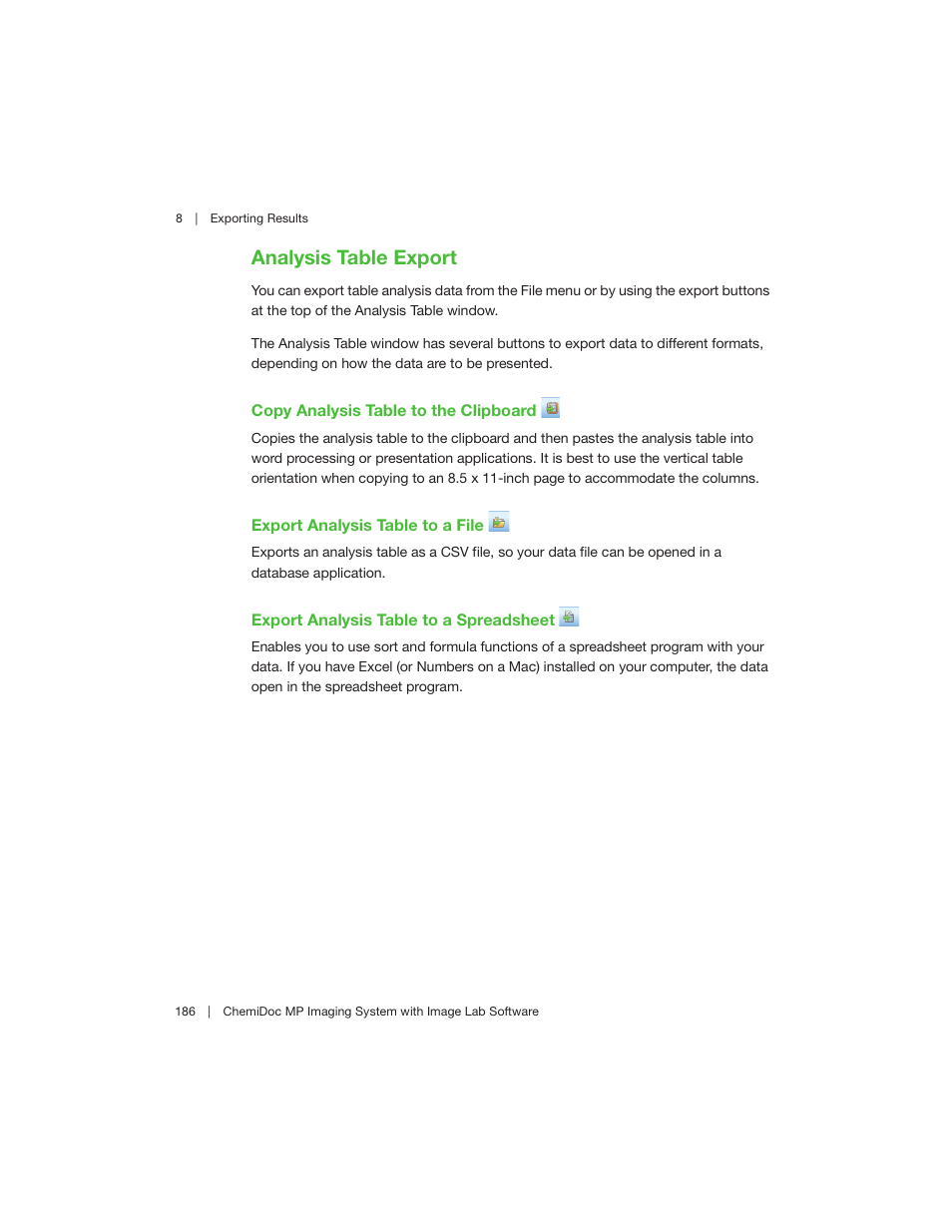 Analysis table export | Bio-Rad Image Lab™ Software User Manual | Page 186 / 260