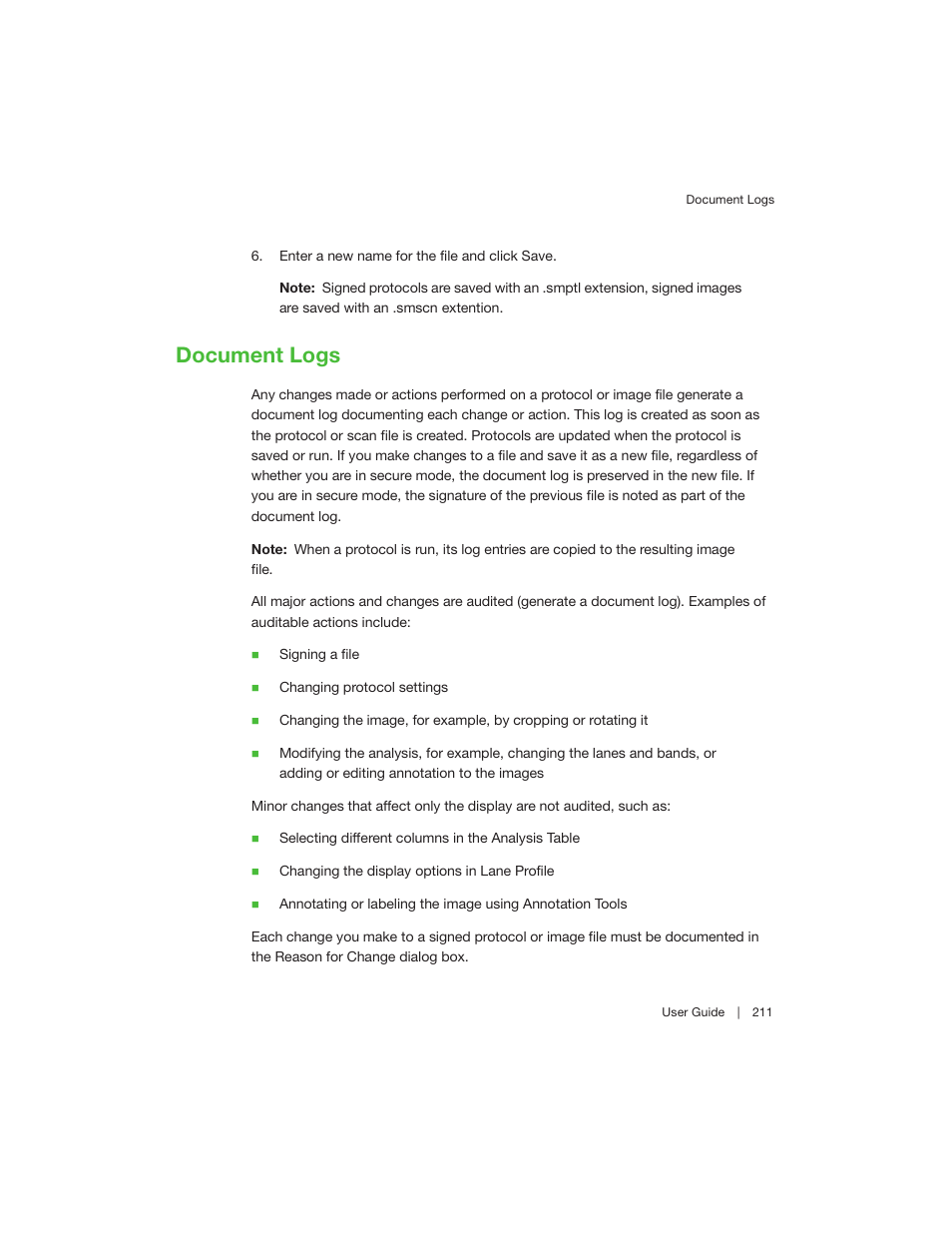Document logs | Bio-Rad Image Lab™ Software User Manual | Page 211 / 260